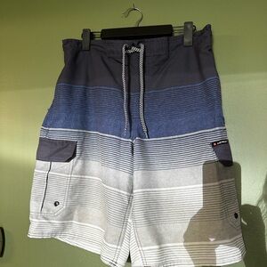 Airwalk Blue and Gray Board Shorts Swimwear